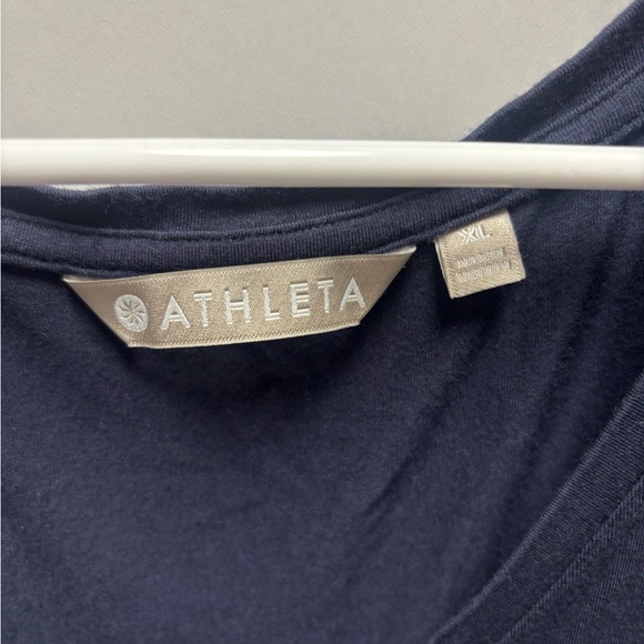 Athleta Side—Gather Sleeveless T-Shirt Dress | XL Navy Blue - Picture 4 of 6